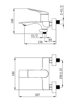 Смеситель для ванны с душем AZARIO Lursy AZ-K3049B черный матовый Смеситель для ванны с душем AZARIO Lursy AZ-K3049B черный матовый