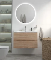 Тумба с раковиной BelBagno Etna 80 rovere bianco, раковина BB-8099-80