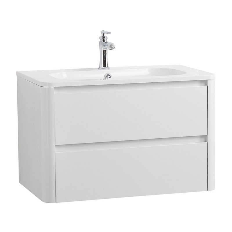 Мебель для ванной комнаты Cezares Relax 80 bianco lucido, раковина Cezares CZR-800/480-LV-MR-NV