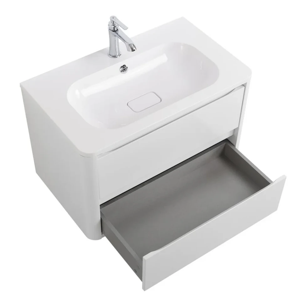 Мебель для ванной комнаты Cezares Relax 80 bianco lucido, раковина Cezares CZR-800/480-LV-MR-NV