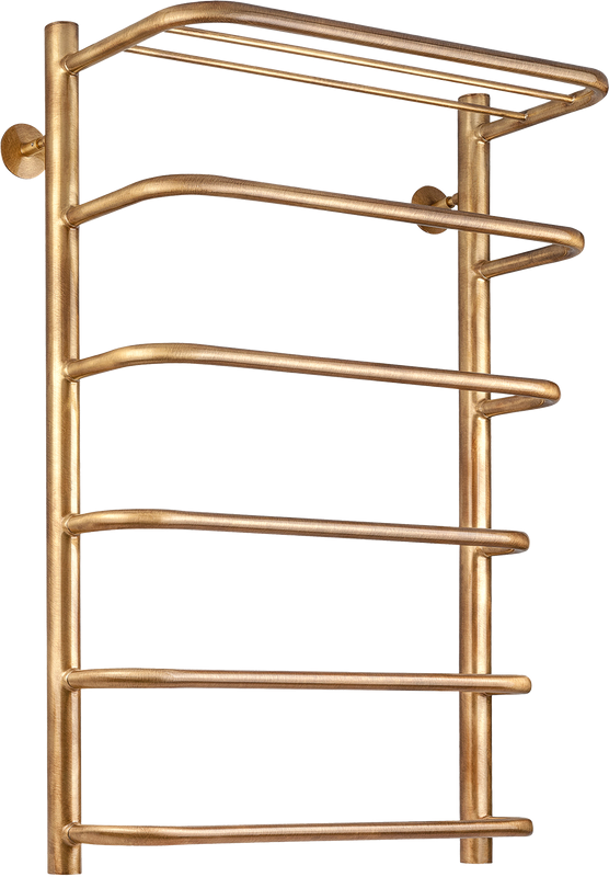 Полотенцесушитель водяной Secado Мерида 2 85x55 см, бронза, лесенка, латунь, с полкой