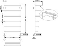Полотенцесушитель водяной Secado Мерида 2 85x55 см, бронза, лесенка, латунь, с полкой