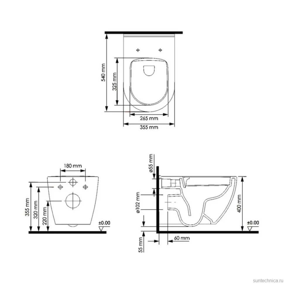 Унитаз подвесной Wasserkraft Mindel H002.E034