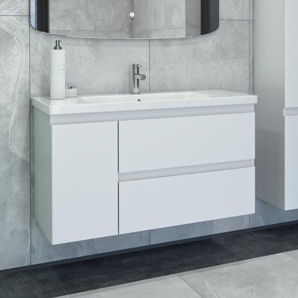 Тумба под раковину Caprigo Forte 100 L подвесная, белая