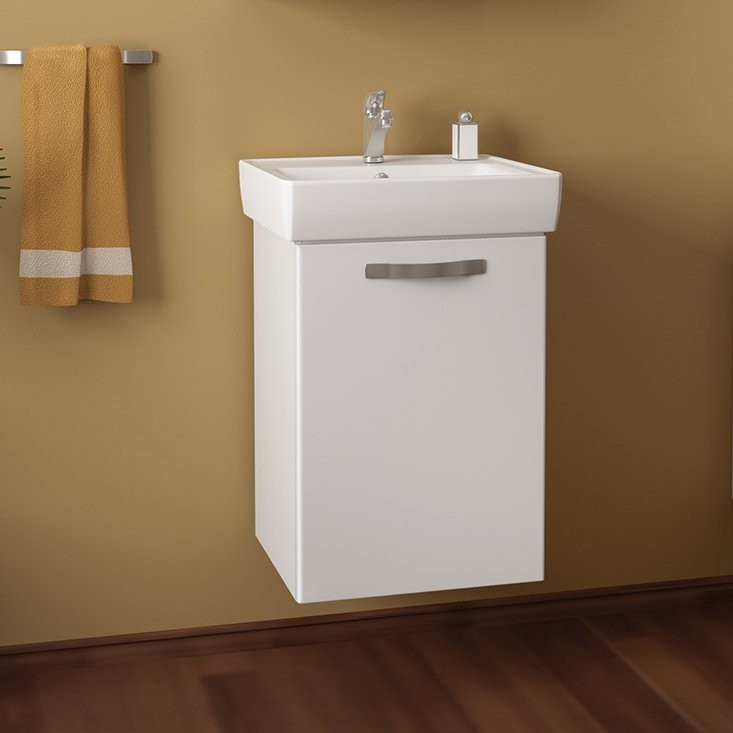 Тумба с раковиной Dreja Almi 50 подвесная, белый глянец