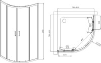 Душевой уголок Vincea Alpha VSQ-3AL800MT 80x80, профиль хром, стекло текстурное