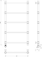 Полотенцесушитель электрический Secado Флоренция 1 100x55 см, подключение слева, глянцевый хром, лесенка