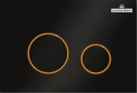 Система инсталляции для унитазов Lavinia Boho RelFix 77020065 5 в 1 с кнопкой смыва и дозатором, матовый черный, золотой глянец