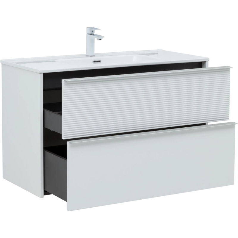 Мебель для ванной комнаты Aquanet Вита 100 подвесная, белая матовая