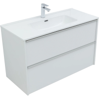 Мебель для ванной комнаты Aquanet Вита 100 подвесная, белая матовая