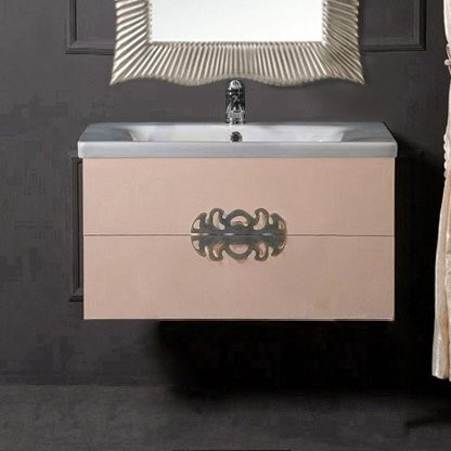 Тумба с раковиной Armadi Art NeoArt 80 капучино с ручками Ajur хром