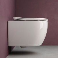 Комплект Ceramicanova Унитаз подвесной Play CN3001 безободковый, с микролифтом + Инсталляция Balance CN121002CH с кнопкой Square глянцевый хром