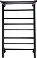 Полотенцесушитель электрический Comfysan Luce EC-8 80x45 см, подключение справа, слева, матовый черный, лесенка, из стали, с полкой