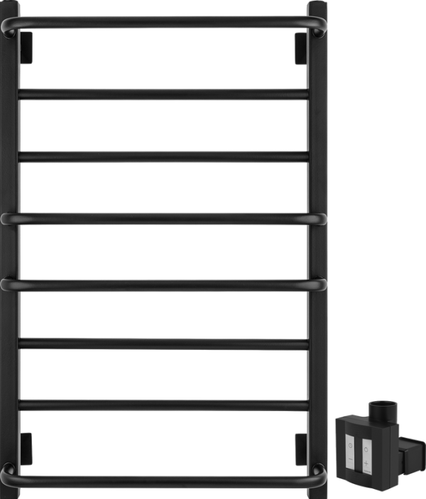 Полотенцесушитель электрический Secado Модена 2 85x55 см, скрытое подключение справа, матовый черный, лесенка
