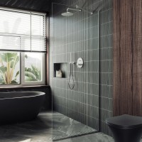 Душевая перегородка Maybahglass MGD-683-5у 119 см, профиль хром матовый, стекло прозрачное