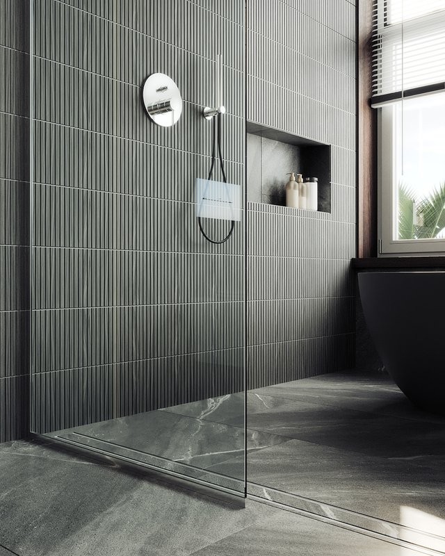 Душевая перегородка Maybahglass MGD-683-5у 119 см, профиль хром матовый, стекло прозрачное