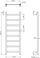 Полотенцесушитель водяной Grota Soffi 120x53, RAL9005 черный матовый