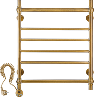 Полотенцесушитель электрический Secado Флоренция 4 65x55 см, подключение слева, бронза, лесенка, латунь