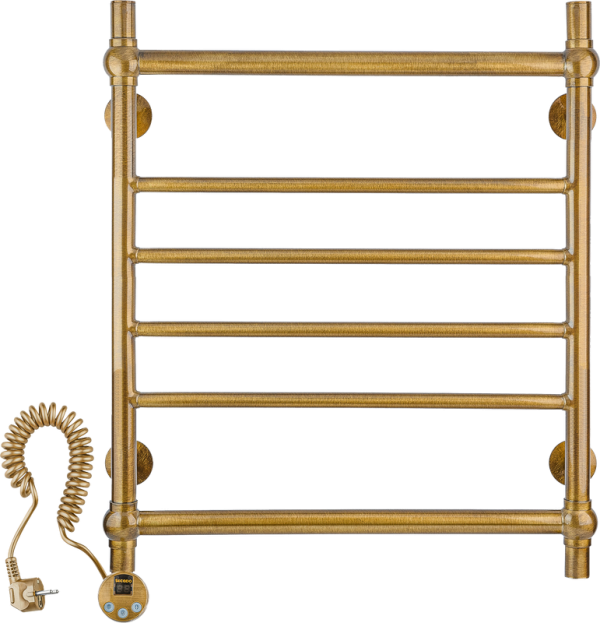 Полотенцесушитель электрический Secado Флоренция 4 65x55 см, подключение слева, бронза, лесенка, латунь