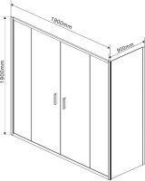 Душевой уголок Vincea Garda VSR-1G29019CL 190x90 см, профиль хром, стекло прозрачное