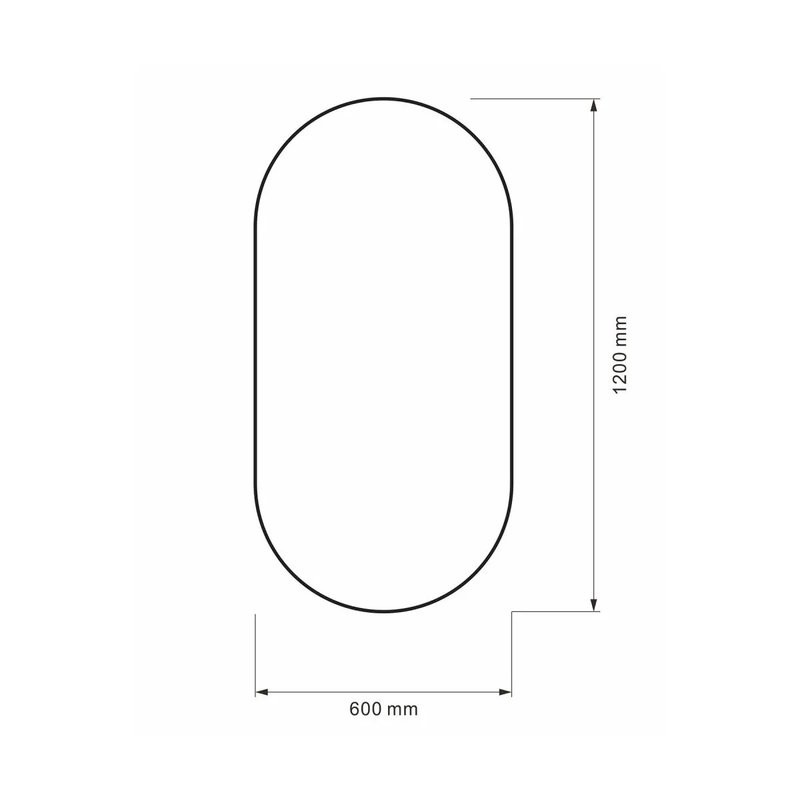 Зеркало Abber Immer Offen AG6401B 60х120 см, черное