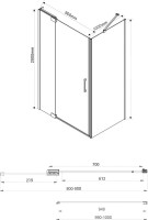 Душевой уголок Vincea Extra VSR-1E809010CL 90x100 см, профиль хром, стекло прозрачное