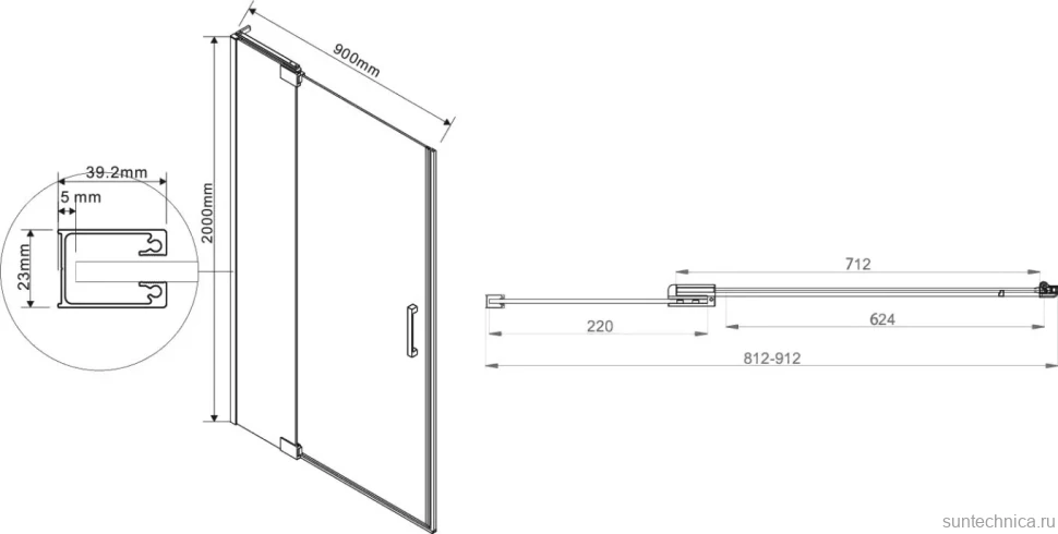Душевой уголок Vincea Extra VSR-1E809010CL 90x100 см, профиль хром, стекло прозрачное