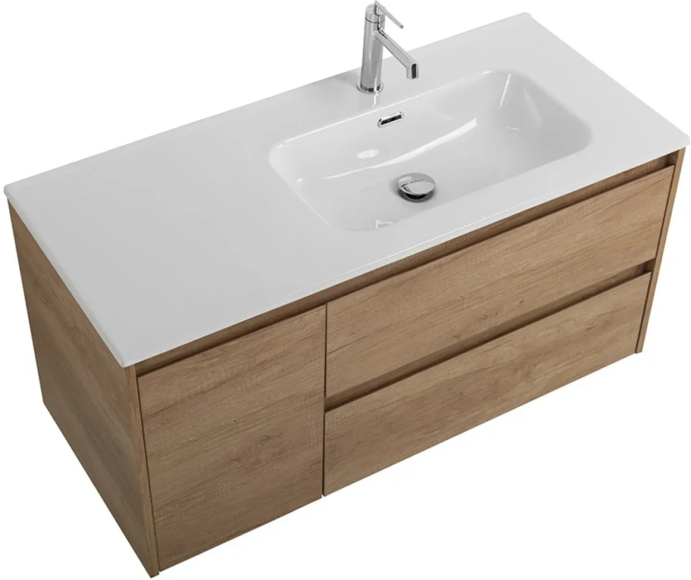 Мебель для ванной комнаты BelBagno Kraft 100 R, 2 ящика, дверца, rovere nebrasca nature