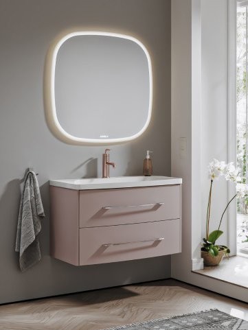 Тумба под раковину без столешницы Aqwella 5 stars Neringa 80 подвесная, пепельная роза