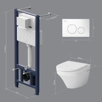 Комплект 5 в 1 AM.PM Inspire IS49001.501700 безободковый, с микролифтом