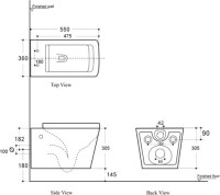 Унитаз подвесной Aquanet Tavr -W BW 287011 безободковый, с микролифтом, черный матовый
