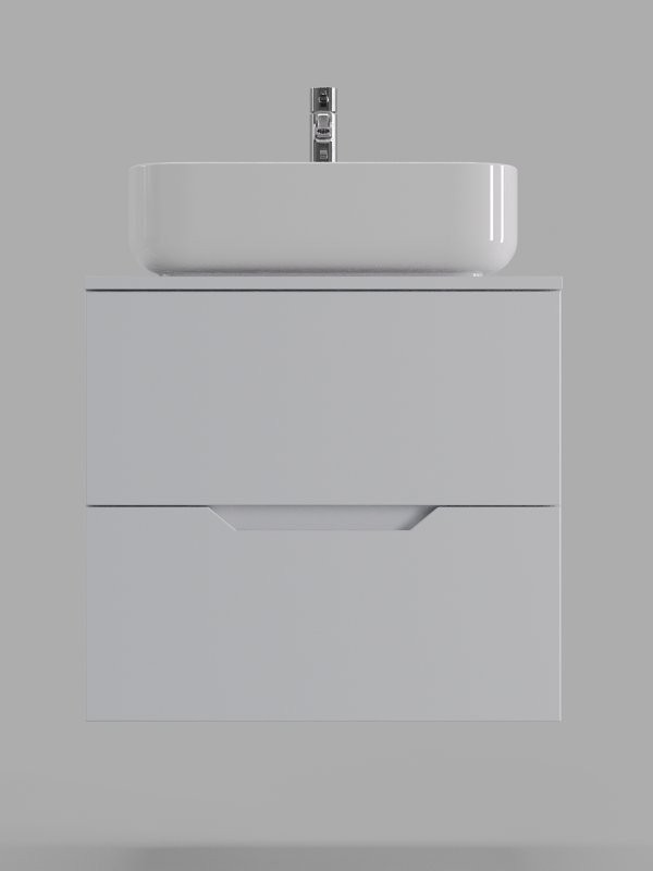 Мебель для ванной комнаты Orange Line 60 подвесная, 2 ящика, матовая белая с раковиной B05-500W