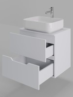 Мебель для ванной комнаты Orange Line 60 подвесная, 2 ящика, матовая белая с раковиной B05-500W