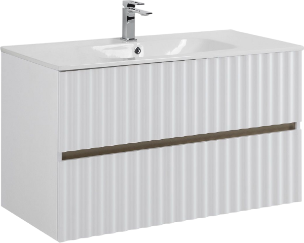 Тумба с раковиной Art&Max Elegant 100 подвесная, белая матовая