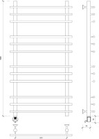 Полотенцесушитель электрический Secado Турин Плюс L 105x60 см, подключение слева, бронза, лесенка, латунь