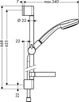 Душевой гарнитур Hansgrohe Croma 100 1jet 27717000 Unica'C
