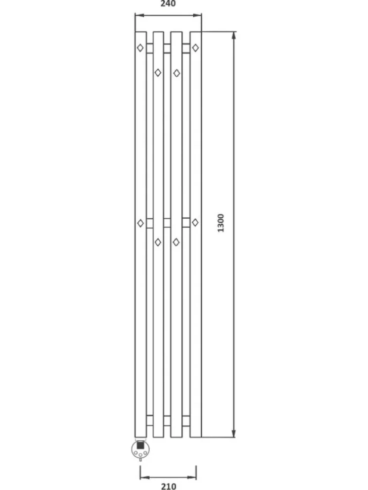 Полотенцесушитель электрический Secado Сандриго 4К 1300/210 135x25 см, подключение слева, хром, I-образный