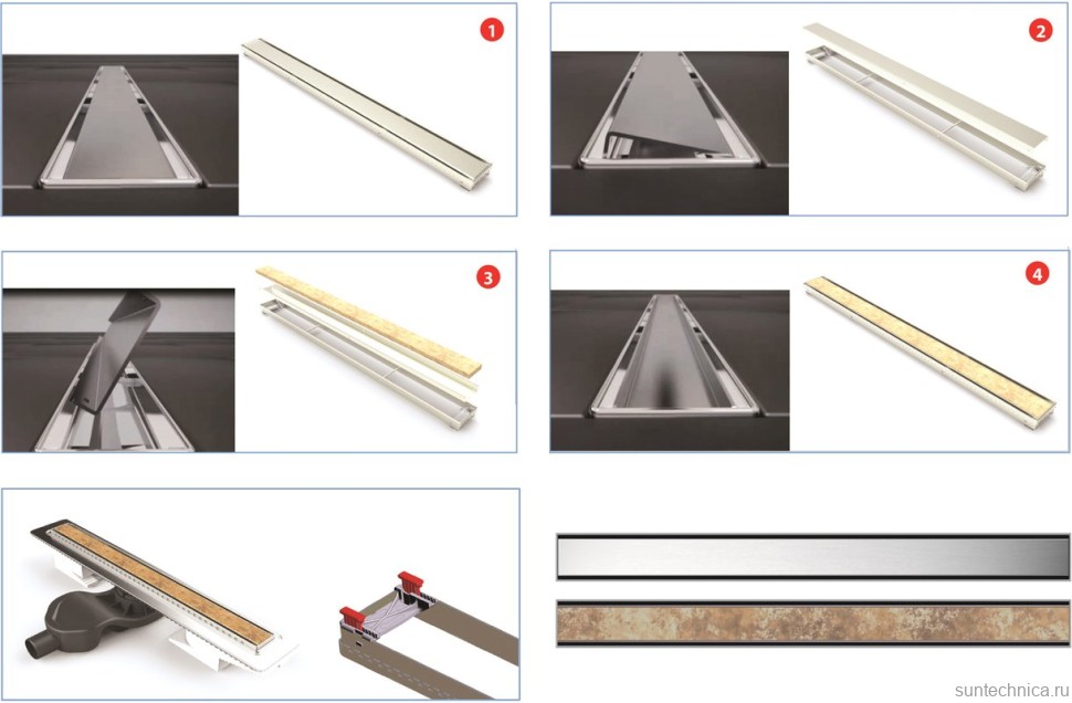 Душевой трап (лоток) Berges B1 Keramik 090118 70 см