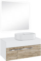 Мебель для ванной комнаты Runo Вудлайн 85 крафтовый дуб, раковина Nuovo 50