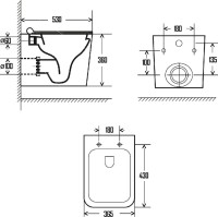Унитаз подвесной AQUAme AQM2003 безободковый, с микролифтом
