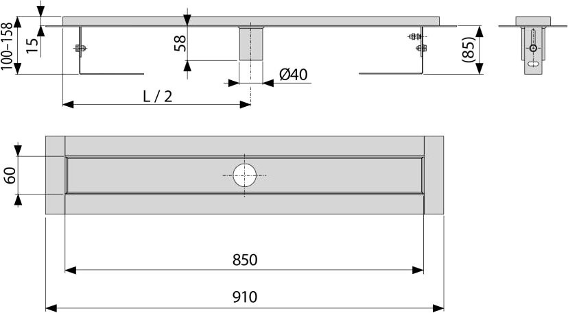 Душевой трап (лоток) AlcaPlast APZ2001 -850 без решетки