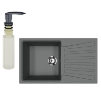 Мойка кухонная Ulgran U-703 343 антрацит + дозатор U-02 антрацит Мойка кухонная Ulgran U-703 343 антрацит + дозатор U-02 антрацит