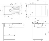 Мойка кухонная Ulgran U-703 343 антрацит + дозатор U-02 антрацит Мойка кухонная Ulgran U-703 343 антрацит + дозатор U-02 антрацит
