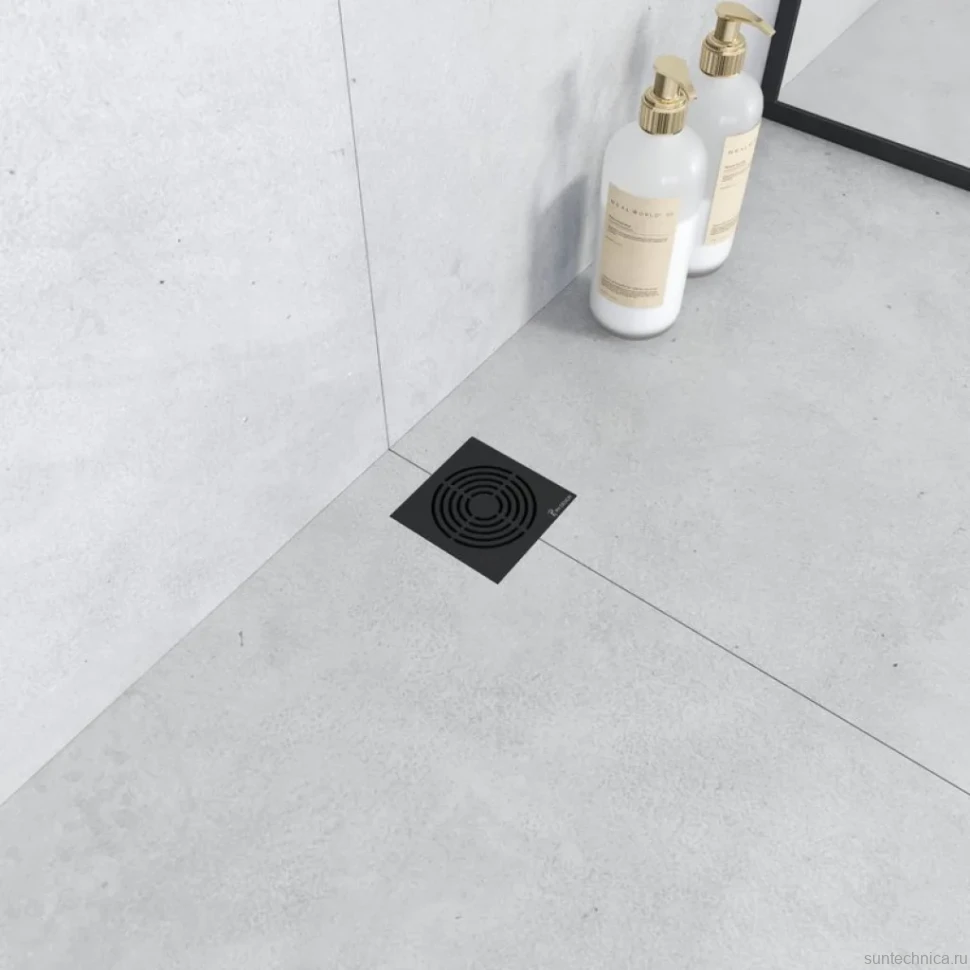 Душевой трап Boheme Smart Design 10x10 см, черный