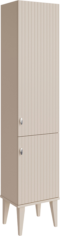 Шкаф пенал для ванной ASB-Woodline Федерика 40 тирамису софт