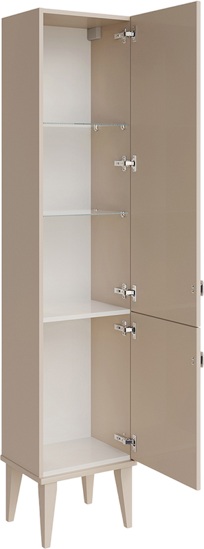 Шкаф пенал для ванной ASB-Woodline Федерика 40 тирамису софт