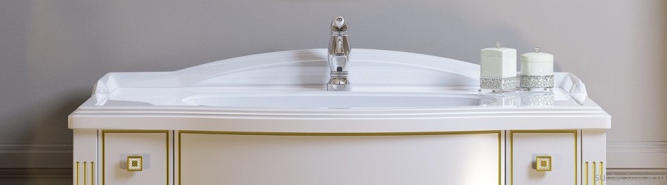 Мебель для ванной комнаты Opadiris Лаура 120 белая с патиной