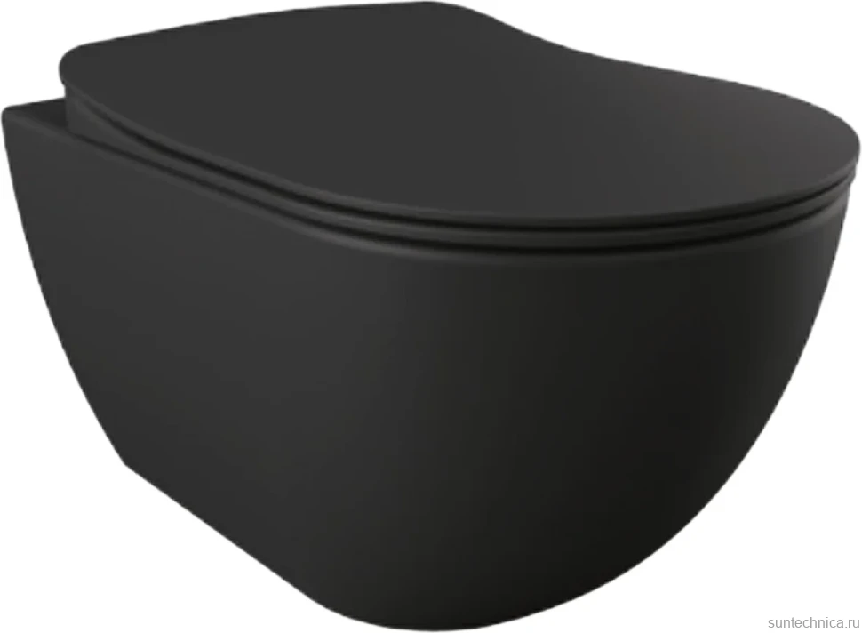 Унитаз подвесной Creavit Free FE322.H0100 безободковый, черный