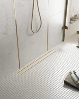 Душевой трап (лоток) Timo Drain Systems DS230209/17 900 двусторонняя панель plate под плитку, золото матовое