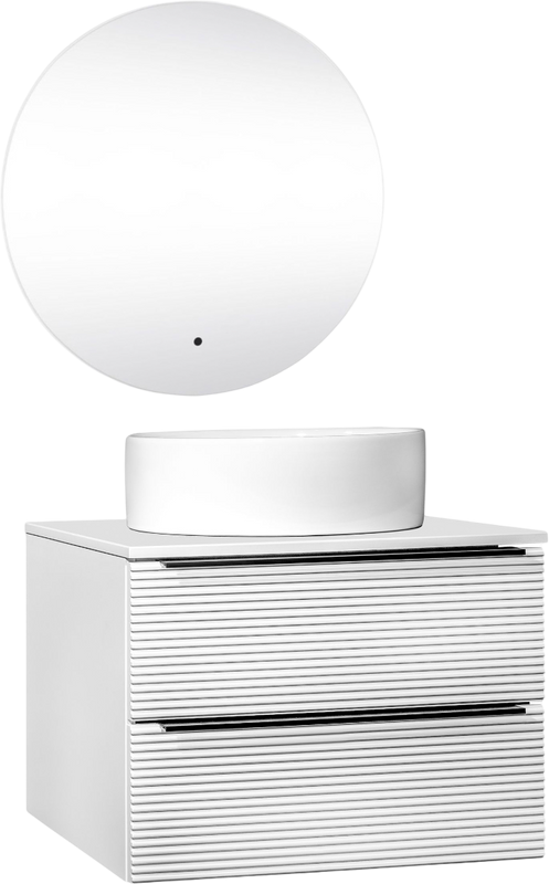 Мебель для ванной комнаты Runo Орлеан 70 белая матовая, белый глянец, раковина Ovale 50